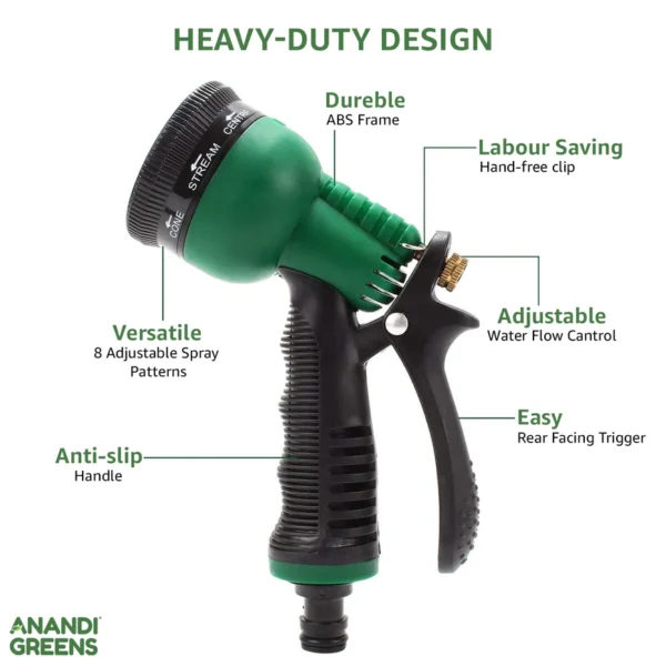 8 Pattern High Pressure Garden Hose Nozzle Water Spray - Image 6