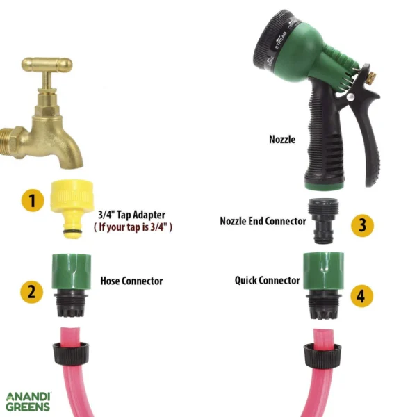 8 Pattern High Pressure Garden Hose Nozzle Water Spray - Image 3