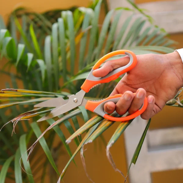 Gardening and Household Scissors - 1 PC (Stainless-steel) | Ergonomic Handle | Comfort Grip | Durable Blades | Multipurpose Kitchen, Fabric, Crafts and Garden Scissors - Image 3